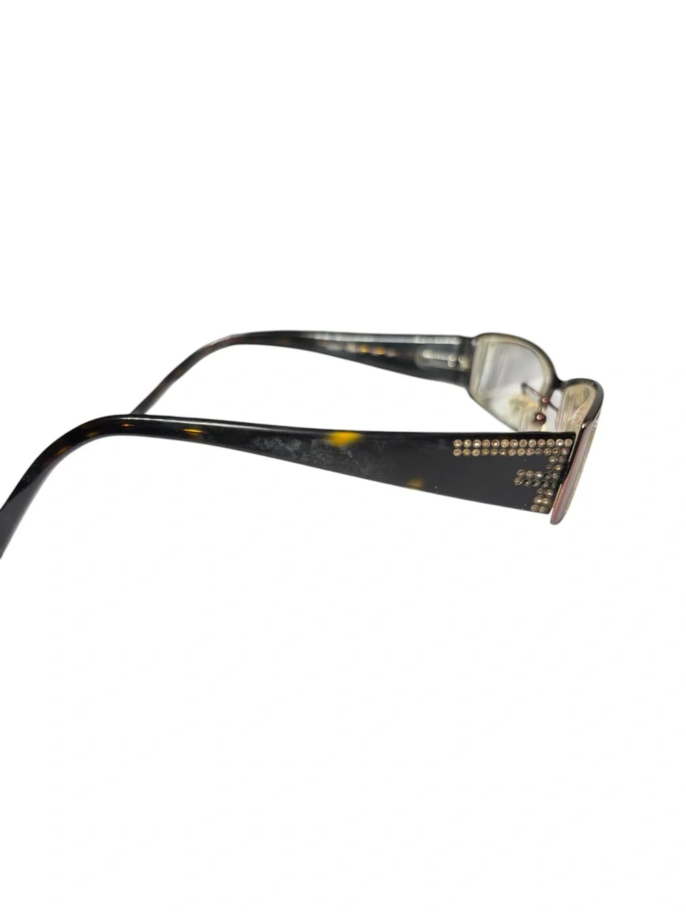 Vintage Y2K Fendi F602R 700 Bronze Rhinestone Eyeglasses Frame Italy 52 16 135